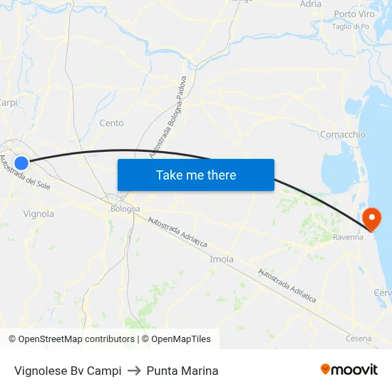 Vignolese Campi Bypass to Marina Point map