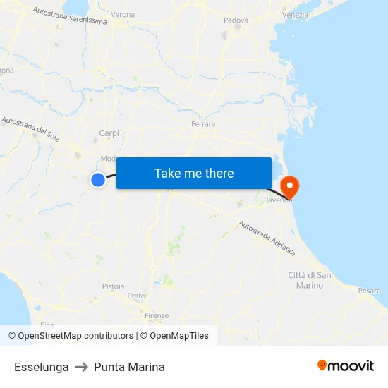Esselunga to Marina Point map