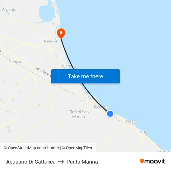 Acquario Di Cattolica to Punta Marina map