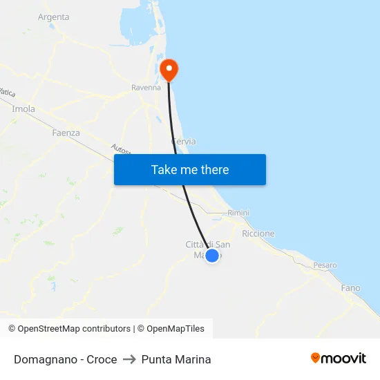 Domagnano - Croce to Punta Marina map