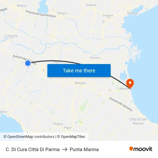 Parma City Nursing Home to Marina Point map