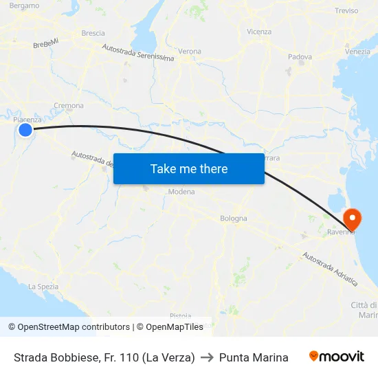 Bobbiese Road, Fr. 110 (La Verza) to Marina Point map