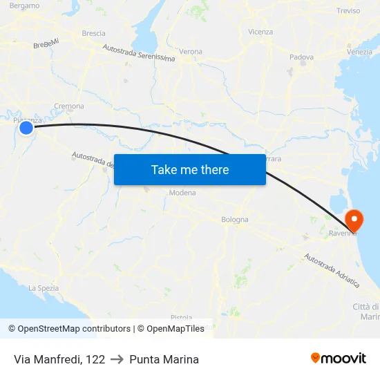 Via Manfredi, 122 to Marina Point map