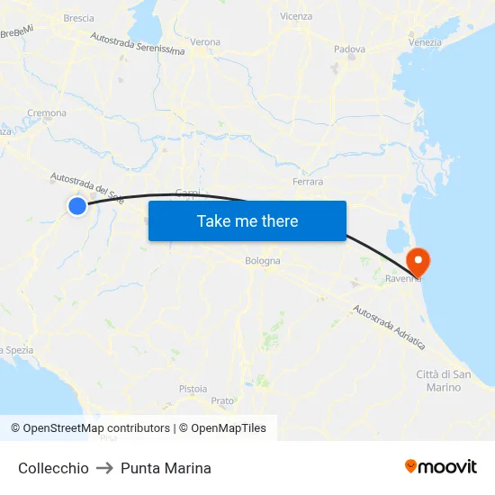 Collecchio to Marina Point map