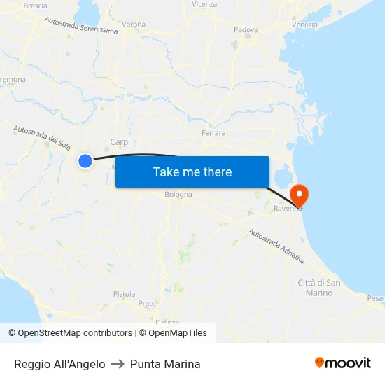 Reggio All'Angelo to Marina Point map