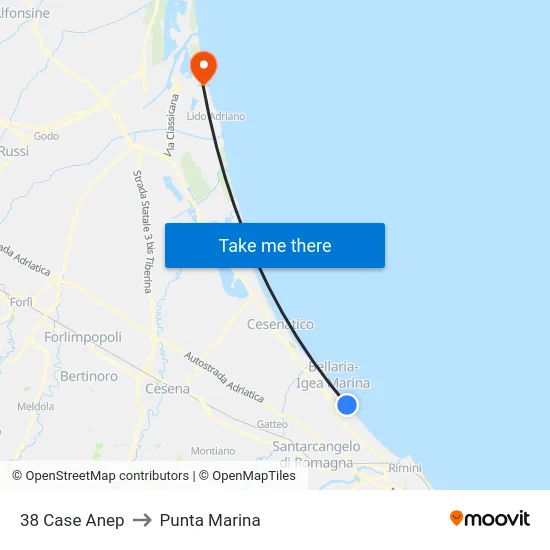 38 Case Anep to Punta Marina map