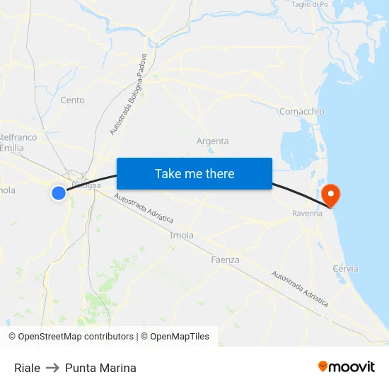 Riale to Punta Marina map