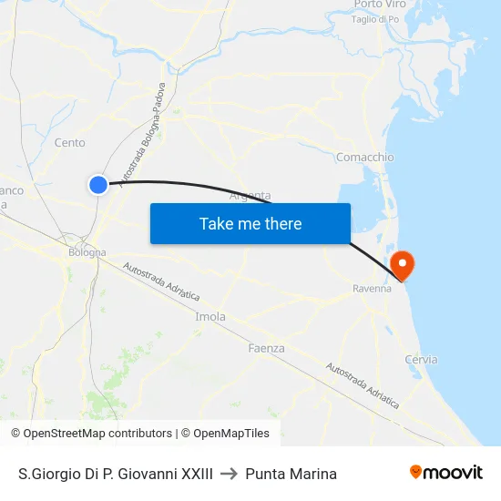 S.Giorgio Di P. Giovanni XXIII to Punta Marina map