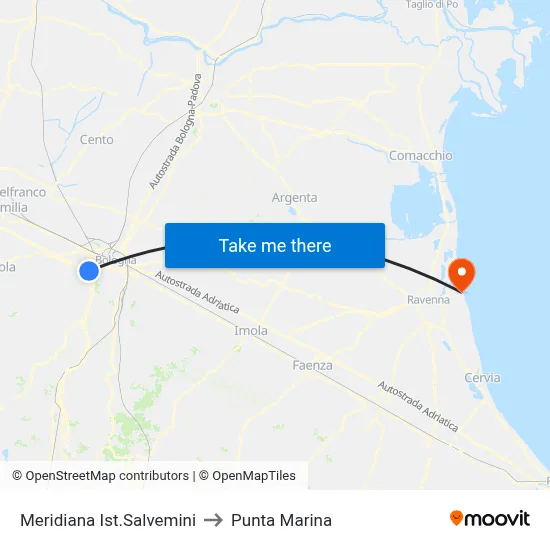 Meridiana Ist.Salvemini to Punta Marina map
