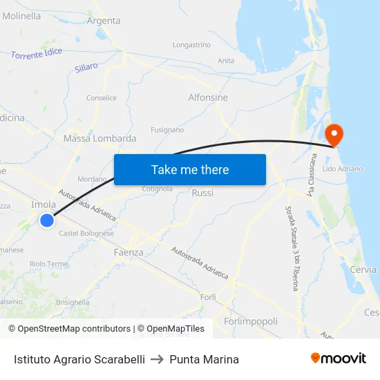 Istituto Agrario Scarabelli to Punta Marina map