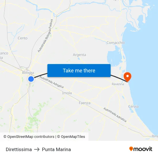 Direttissima to Punta Marina map