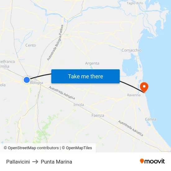 Pallavicini to Punta Marina map