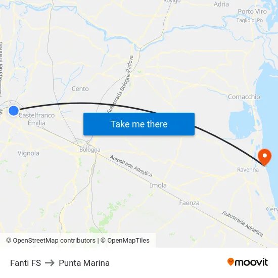 Fanti FS to Punta Marina map