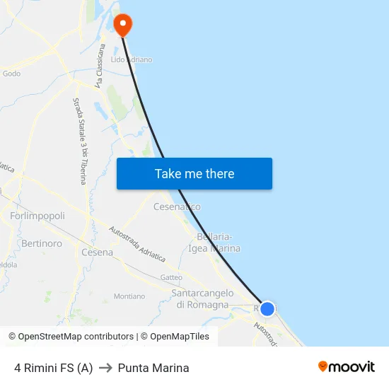 4 Rimini FS (A) to Punta Marina map