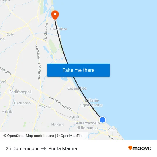 25 Domeniconi to Punta Marina map
