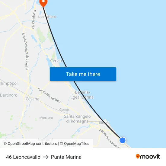 46 Leoncavallo to Punta Marina map