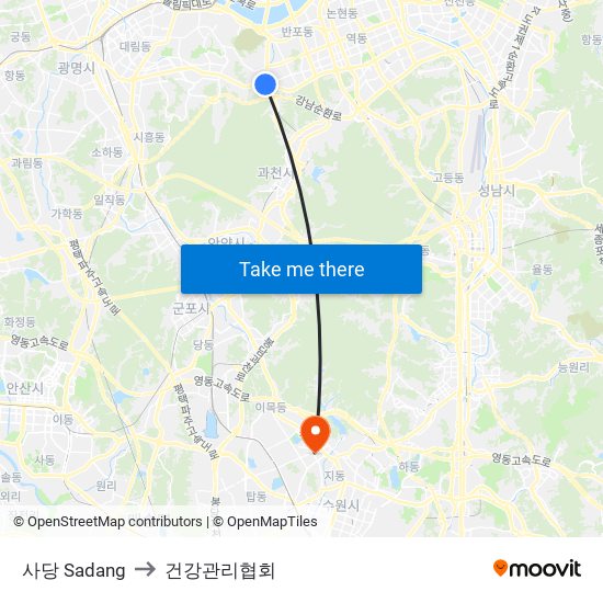 사당 Sadang to 건강관리협회 map