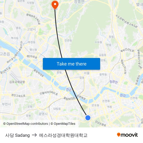 사당 Sadang to 에스라성경대학원대학교 map