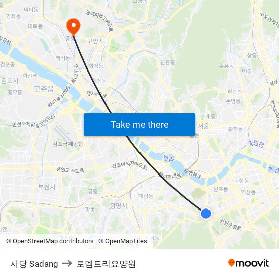 사당 Sadang to 로뎀트리요양원 map