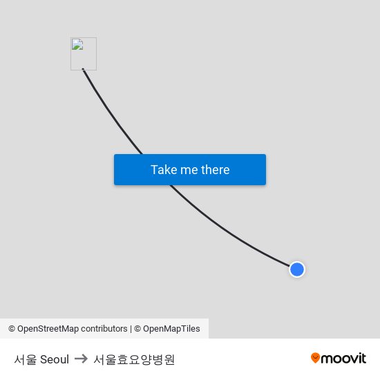 서울 Seoul to 서울효요양병원 map