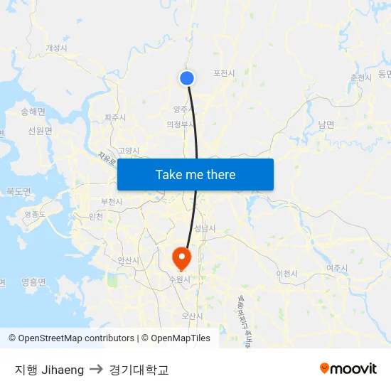 지행 Jihaeng to 경기대학교 map