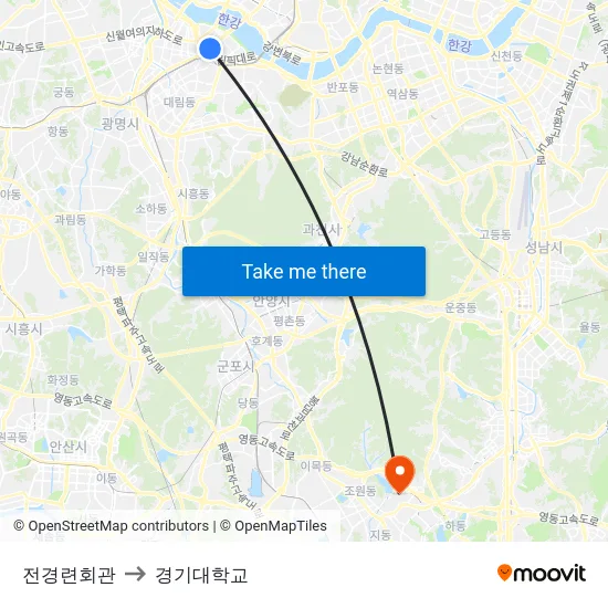 전경련회관 to 경기대학교 map