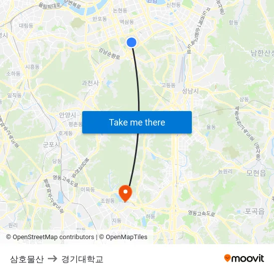 삼호물산 to 경기대학교 map