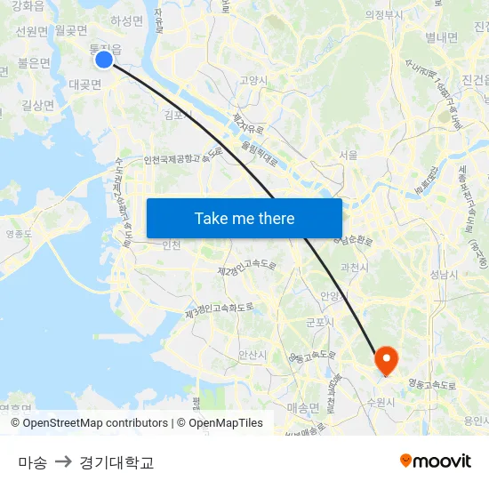 마송 to 경기대학교 map