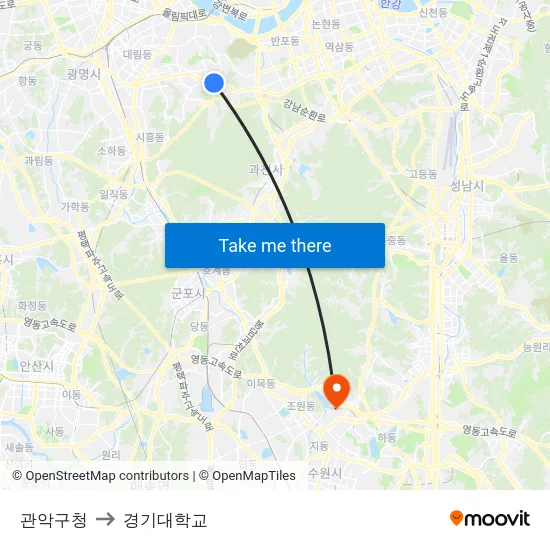 관악구청 to 경기대학교 map