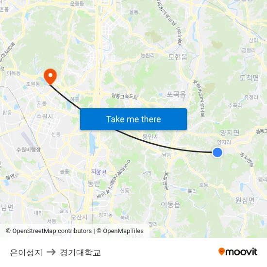 은이성지 to 경기대학교 map