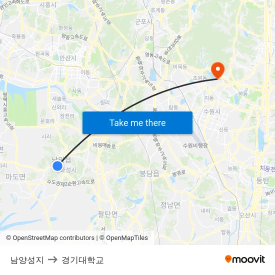 남양성지 to 경기대학교 map