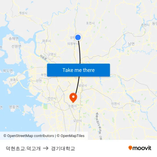 덕현초교.덕고개 to 경기대학교 map