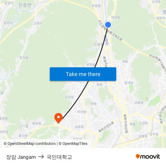 장암 Jangam to 국민대학교 map