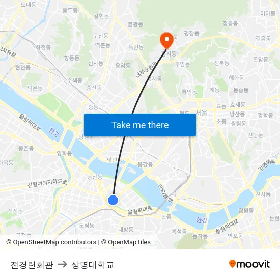 전경련회관 to 상명대학교 map
