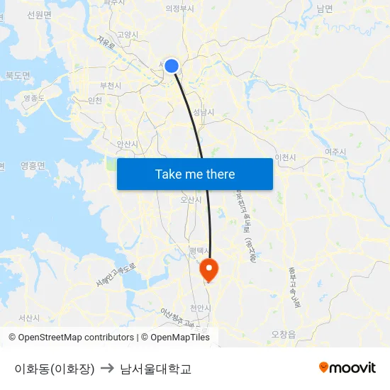 이화동(이화장) to 남서울대학교 map