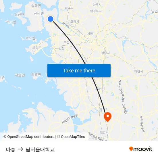마송 to 남서울대학교 map