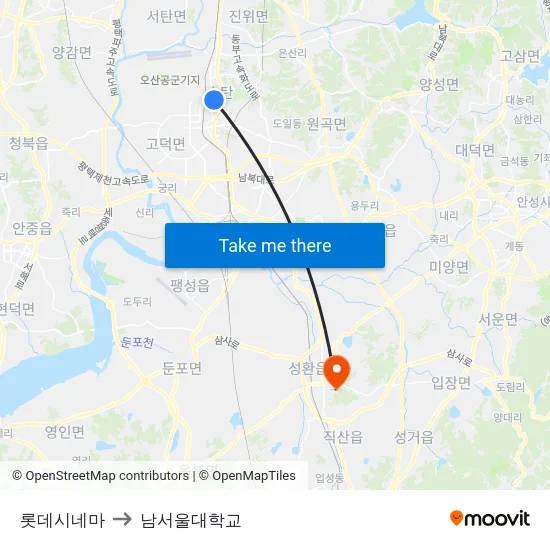 롯데시네마 to 남서울대학교 map