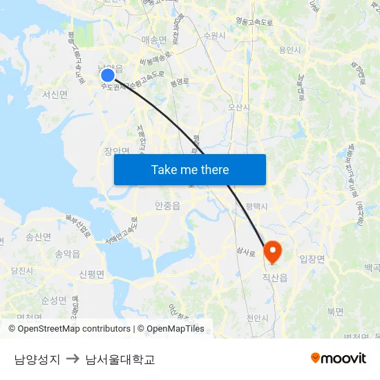 남양성지 to 남서울대학교 map