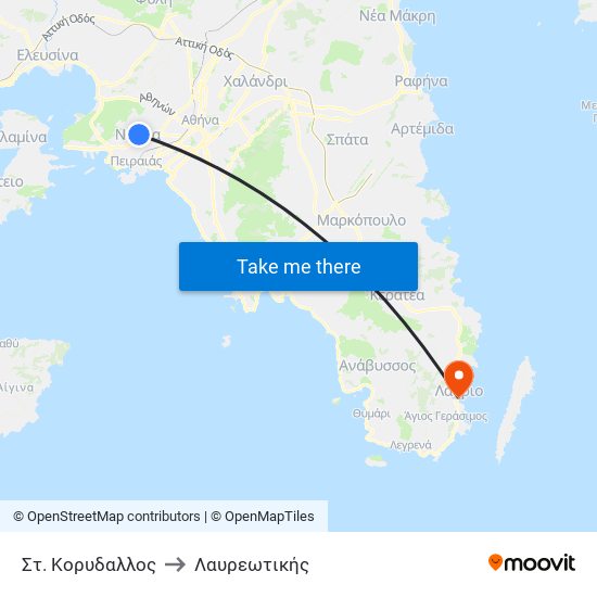Στ. Κορυδαλλος to Λαυρεωτικής map