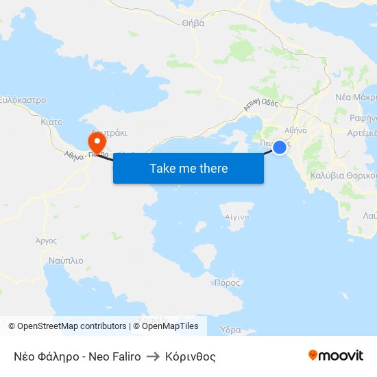 Νέο Φάληρο - Neo Faliro to Κόρινθος map