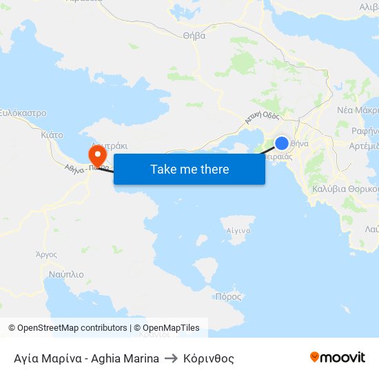 Αγία Μαρίνα - Aghia Marina to Κόρινθος map
