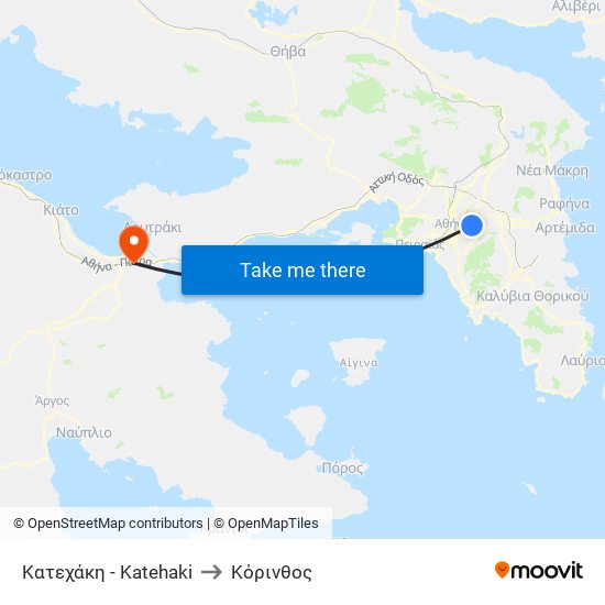 Κατεχάκη - Katehaki to Κόρινθος map