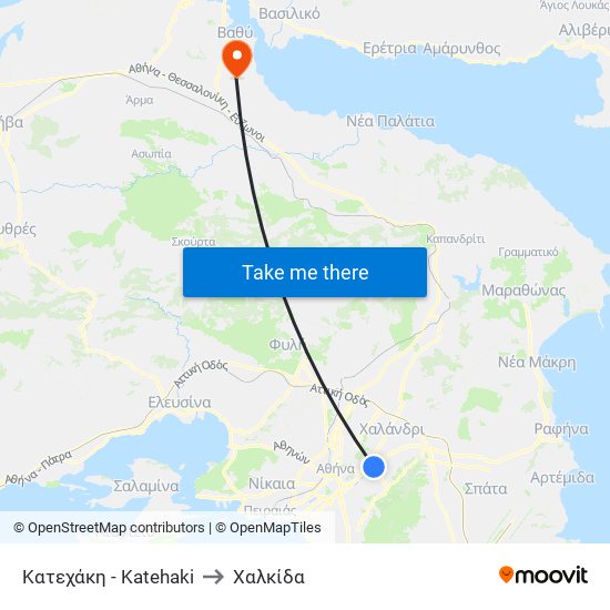 Κατεχάκη - Katehaki to Χαλκίδα map