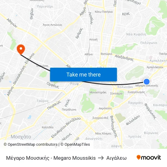 Μέγαρο Μουσικής - Megaro Moussikis to Αιγάλεω map