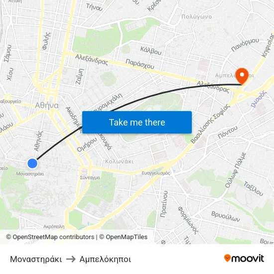 Μοναστηράκι to Αμπελόκηποι map