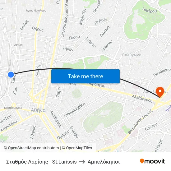 Σταθμός Λαρίσης - St.Larissis to Αμπελόκηποι map