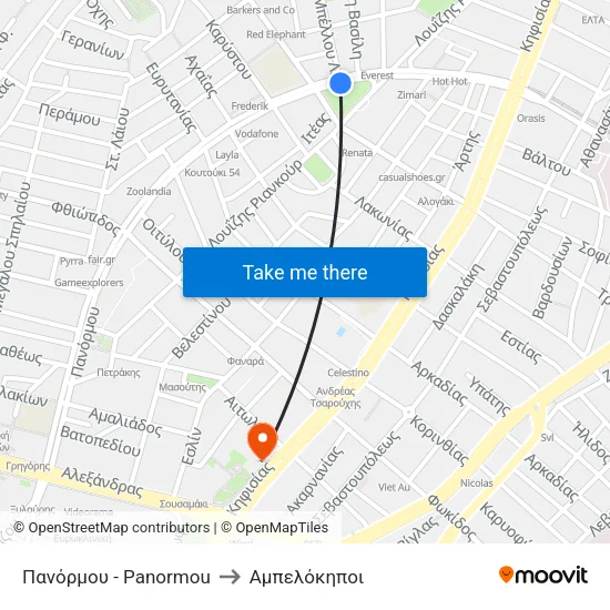 Πανόρμου - Panormou to Αμπελόκηποι map