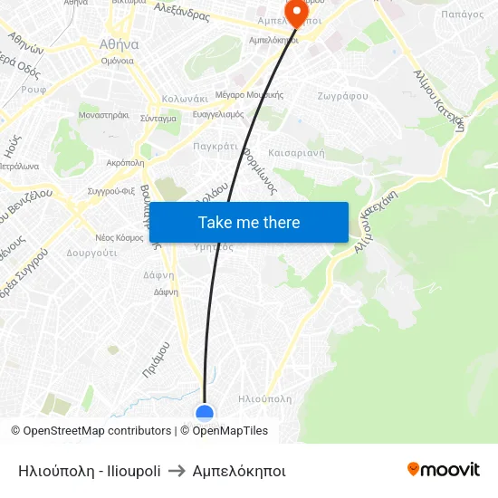 Ηλιούπολη - Ilioupoli to Αμπελόκηποι map