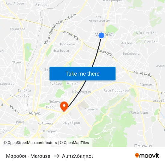 Μαρούσι - Maroussi to Αμπελόκηποι map