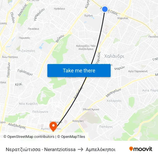 Νερατζιώτισσα - Nerantziotissa to Αμπελόκηποι map